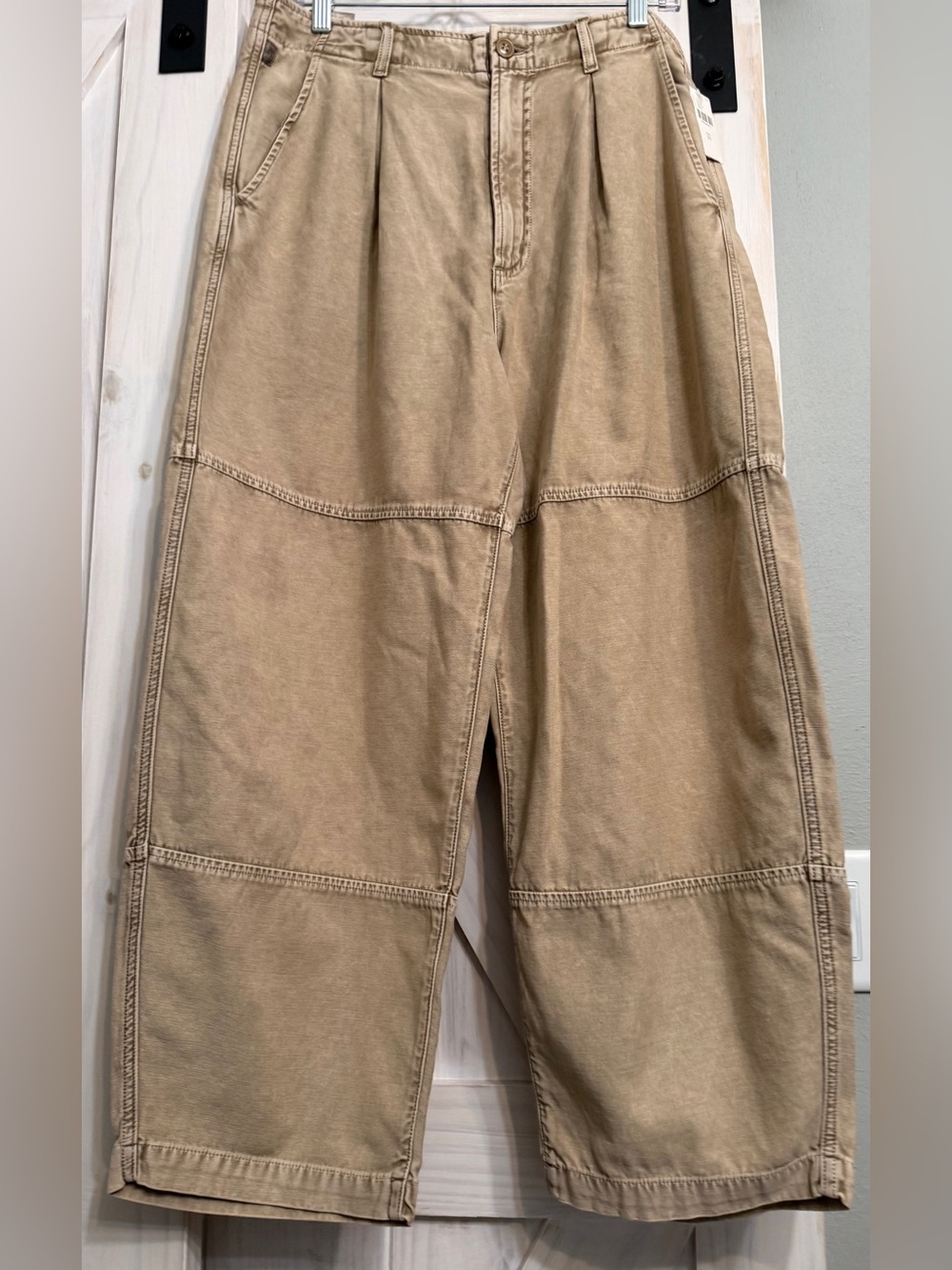 NWT Citizens of Humanity 31 Hadley Curved Wide Leg High Rise Khaki Tan Pants